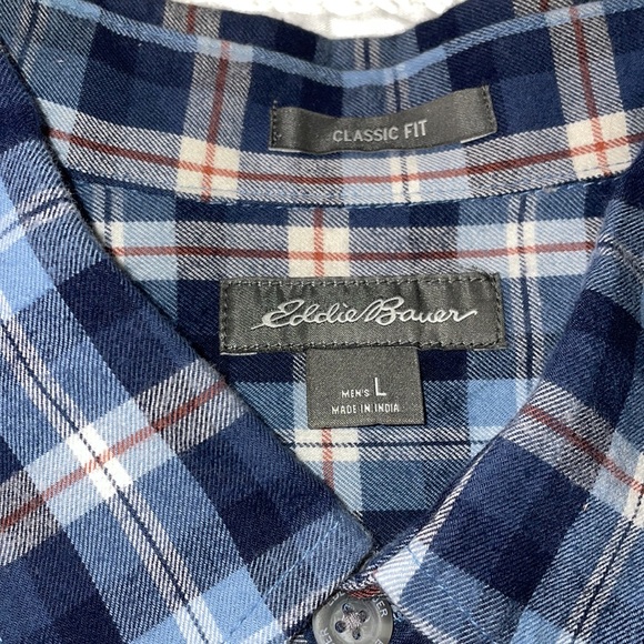 Eddie Bauer men’s flannel button down size large - Picture 2 of 7